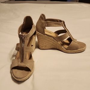 Womens Tan Espadrille Wedge Sandals